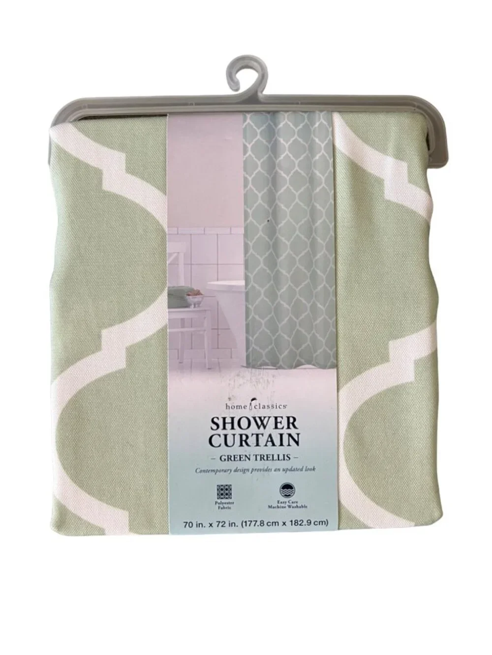 Green Trellis Diamond Pattern Shower Curtain
